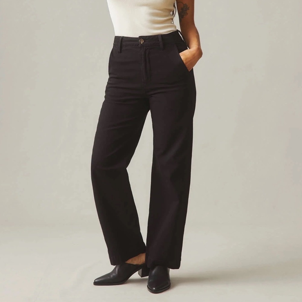 American Giant Black Wide Leg Crop Pants Size 14 Made in USA